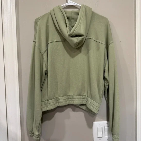 Aerie Full Zip Cropped Hoodie Sage Green M‎ - Picture 5 of 8